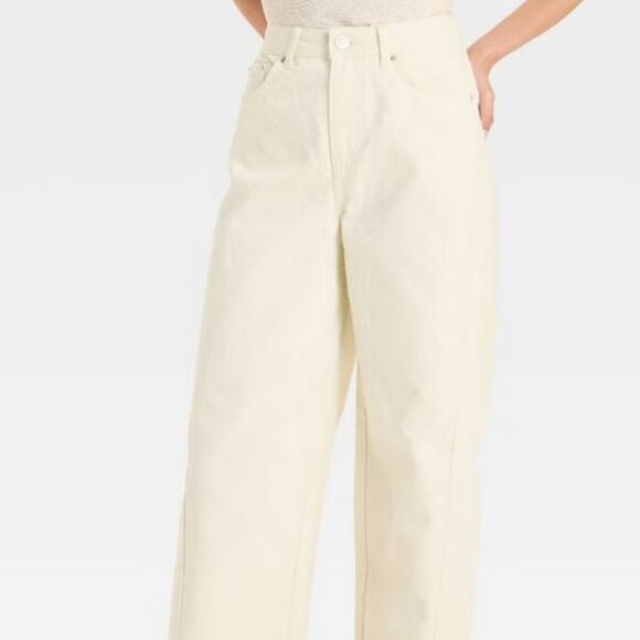 Future Collective Mid Rise Wide Leg Textured Jeans NWOT Size 14 - Picture 2 of 4